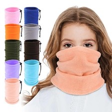 Kids Polar Fleece Hood Scarf Winter Ski Face Mask Adjustable Neck Warmer Kids' Neck Warmer price