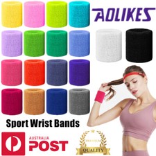 2PCS Sport Cotton Wristbands Wrist Bands Sweatbands Sweat Training Tennis Gym Cotton price