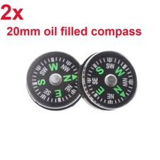 2x Mini Pocket  Oil Filled Compass Hiking Camping Trekking Backpacker 20mm Trip Compass price
