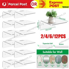 2-12X Small Acrylic Floating Shelves Wall Mounted Plants Picture Display Shelves Wall Shelf price