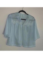 Vintage Baby Blue Babydoll Pajama Lingerie Blouse Jacket Coverup Top Babydoll price