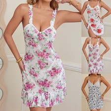 Womens Sexy Floral Sheer Mesh Nightdress Babydoll Sleepwear Lingerie Nightwear Babydoll price