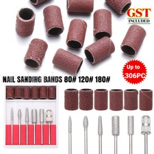 6/300pc Nail Sanding Bands 80# 120# 180# for Electric Drill Machines Filing Bits Sanding Machine price