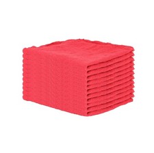 Pack of 10 Red Shop Towels - 12 x 14 Cleaning Rags for Homes Cars Auto Garage General Car Cleaning price