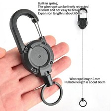 Heavy Duty Steel Cord Retractable Key chain Pull Ring Badge Holder ID Key Reel Keychain price