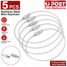 5pcs Stainless Steel Wire Rope Keychain Key Ring Cable For Outdoor Hiking Sports Keychain price