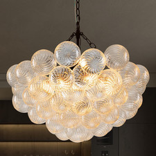 Hand Blown Glass Bubble Ball Chandelier Black 24" Pendant Ceiling Light Fixture Chandelier price