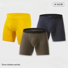 M-5XL Mens Anti-Chafing Support Pouch Boxer Briefs Underwear with Flap for Balls Boys' Boxer price