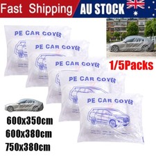 5 PACK Universal Clear Plastic PE Car Cover Temporary Rain Dust Snow Garage OZ Car Cover price