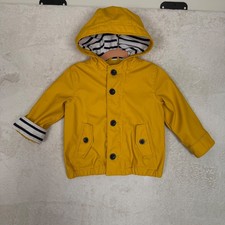 Baby Gap Yellow Hooded Raincoat Striped Lining Toddler 12-18 Months Baby Raincoat price