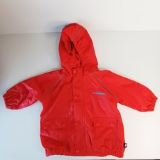Muddlarks Rain Coat Girls 12-18 Months Red Fleece Lined Hooded Waterproof Jacket Baby Raincoat price
