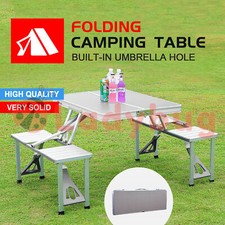 Folding Camping Table + 4 Chairs Set Portable Picnic Outdoor Garden BBQ Setting Garden Table price