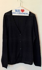 Frye Women's Black Pointelle Cardigan Cottagecore Boho Coastal Cotton Size XL Women's Cardigan price