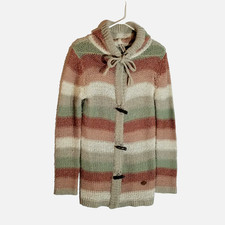 Multiblu Hoodie Cardigan Women's Large Measure Small To Medium Mauve Sage Stripe Women's Cardigan price