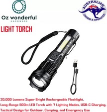 20,000 Lumens Super Bright Flashlight, Rechargeable LED Torch with 7 Lighting LED Lighting price