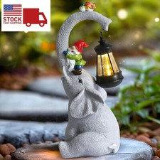 Garden Ornament Elephant Solar Light Ornament Decor  Home Lantern Stone Effect Decorative Garden Products price