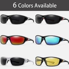 Men Sunglasses UV400 Polarized Glasses Fishing Sports Driving WrapAround Eyewear Men's Sunglasses price