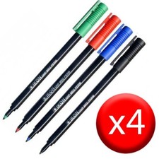 Medium Permanent Marker Pens Ikon OHP CD DVD 4 Assorted Ink Colours Pack of 4 CD-DVD-Acetate Pen price