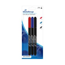 3 MediaRange CD DVD Permanent Marker Pen Set Blue Red Black MR701 0.7mm fine tip CD-DVD-Acetate Pen price