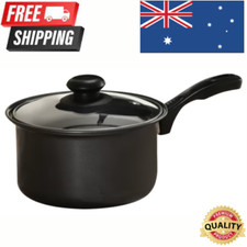 NEW Carbon Steel Saucepan w/ Glass Lid Non-Stick Multi Purpose Sauce Pan 18cm AU Pans price