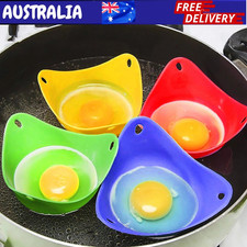 4x Silicone Egg Poacher Poaching Pods Pan Poached Cups Moulds For Kitchen Pans price