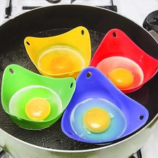 4x Silicone Egg Poacher Poaching Pods Pan Poached Cups Moulds For Kitchen Pans price