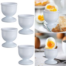 4pcs Egg Cup Trays Set White Hard Soft Boiled Kitchen Breakfast Utensils NEW Breakfast Set price