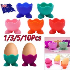 1-10pcs Breakfast Serving Cups Holders Set Boiled Egg Kitchen Silicone Egg Cup Breakfast Set price