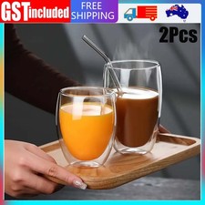 2X Double Wall Layer Cup Coffee Glass Tea Insulated Mug Wine Beer 250ml 350ml Cup / Glass / Coffee Set price