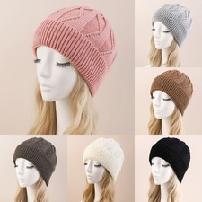 Women's Beanie Skull Cap Winter Warm Stretch Cable Knit High Bun Hat 6 Colours Women's Hat price