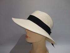 Florentino Women's Sun Hat Braided Paper Straw  Natural Color  Made in Italy VGC Women's Hat price