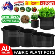 10X Fabric Plant Grow Pots Breathable Planter Bags 3/5/7/10/20 Gallon AU Pots price