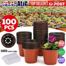 100x Plastic Plant Flower Garden Pots Nursery Seedlings Pot Growing Container AU Pots price