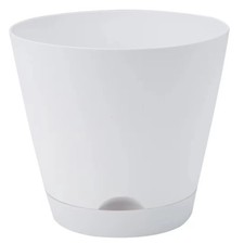Plant Pot 18cm White Plastic Planter Indoor Outdoor Drainage Hole Pots price