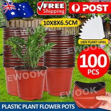 100x Plastic Plant Flower Garden Pots Nursery Seedlings Pot Growing Container AU Pots price