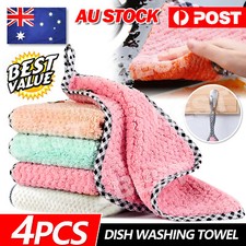 4x Microfibre Cleaning Cloth Microfiber Dish Car Glass Kitchen Towel Washing Rag Car Cleaning Cloths price