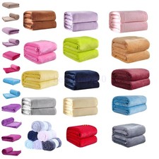 Cuddly Solid Soft Warm Flannel Throw Sofa Bed Blanket Flannel Rug 6 Size NEW Blanket price