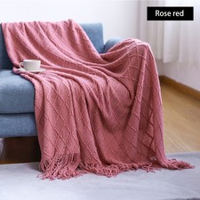 NEW Knitted Throw Blanket Rug Sofa Bed Couch Winter Fringe Soft Blankets 4 SIZES Blanket price