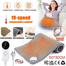 60cm Electric Heat Pad Adjustable Heating Mat Warmer Blanket Back Pain Relief AU Blanket price