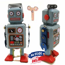 Walking Tin Robot Kids Toy  Gift Mechanical Metal Clockwork Wind Up Vintage Robots & Space Toys price