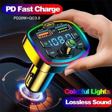 Bluetooth 5.0 FM Transmitter Car Cigarette Lighter Radio Music Adapter Charger Car Transmitters price