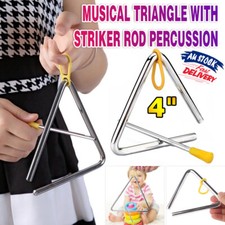 Kids Metal Musical Triangle With Striker Rod Percussion Instrument Toys Gift AU Toy Musical Instruments price