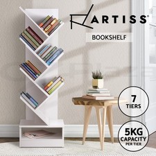 Artiss Bookshelf 7 Tiers Display Tree Book Shelves Storage Bookcase White ECHO Bookcase price