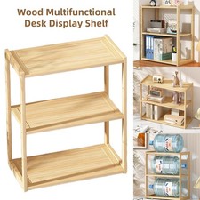 Bamboo Desktop Bookshelf 3 Tier Bookcase Storage Rack For Office Table Organizer Bookcase price