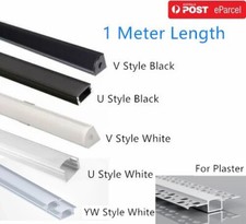 1-6Pcs 1M Aluminium Channel Holder U/V Style For LED Strip Light Bar Lamp Black Lampshade price