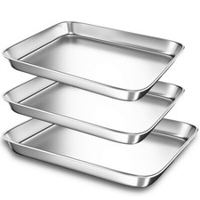 Stainless Steel Baking Pan Toaster Oven Tray Pans Baking Dish BBQ Cookie Cake✅ Trays / Baking Dishes price