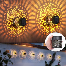 Solar Mandala Wall Light Outdoor Garden Fence Projector Lamp Patio Ambient Decor Garden Fence price