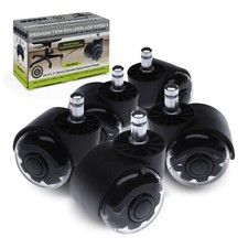 Rollerblade Office Chair Wheels 2" (50mm) Twin Bearings Full Swivel Set of 5 Office Chair price