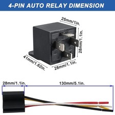 UP  12V 40 Amp Car SPST Automotive Relay DC 4 Pin 4 Wires W/ Harness Socket. Relay price