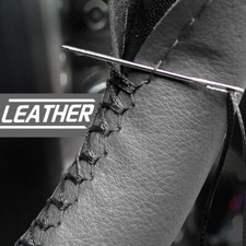 DIY GREY Car Steering Wheel Cover Needle & Thread Protector Hand Sewing Leather Steering Wheel Cover price